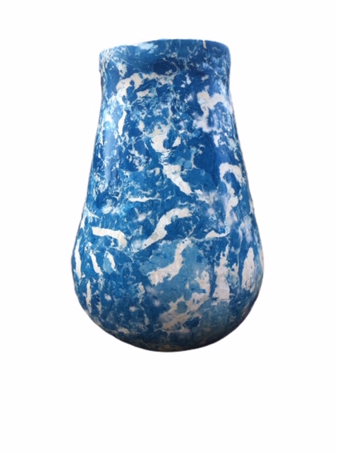 Vase Stuc Marbre Bleu